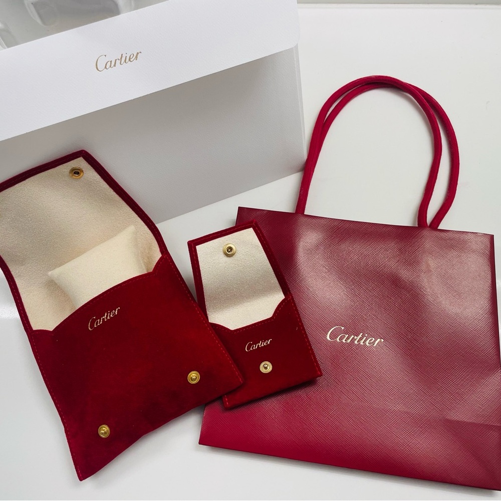 Cartier shopping bag with bracelet and ring travel storage pouch , new